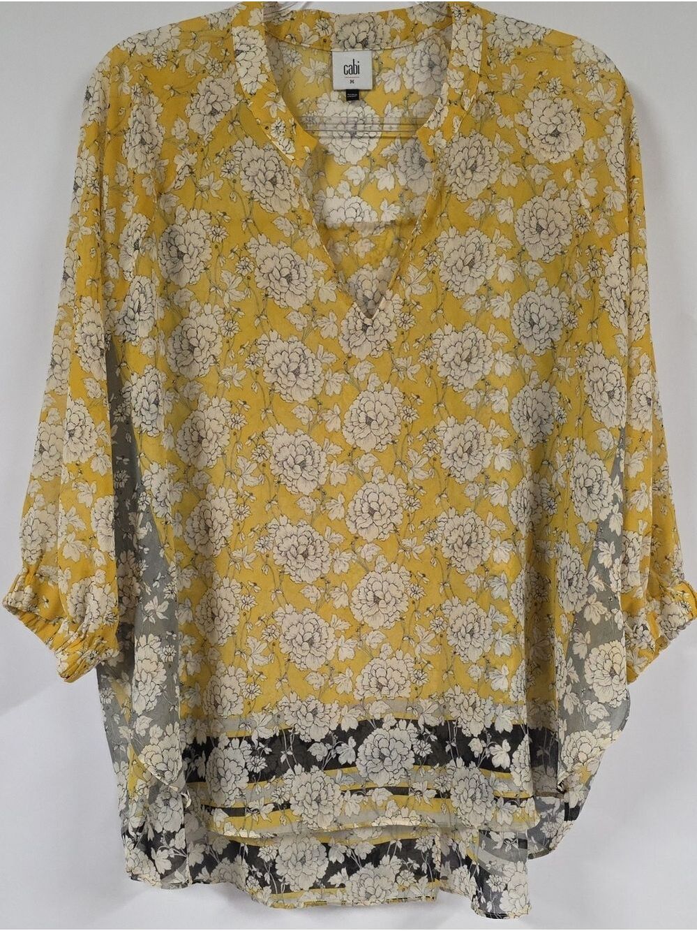 Cabi Women's Amelia Gather Sheer Blouse, Style 5713, Size Medium
